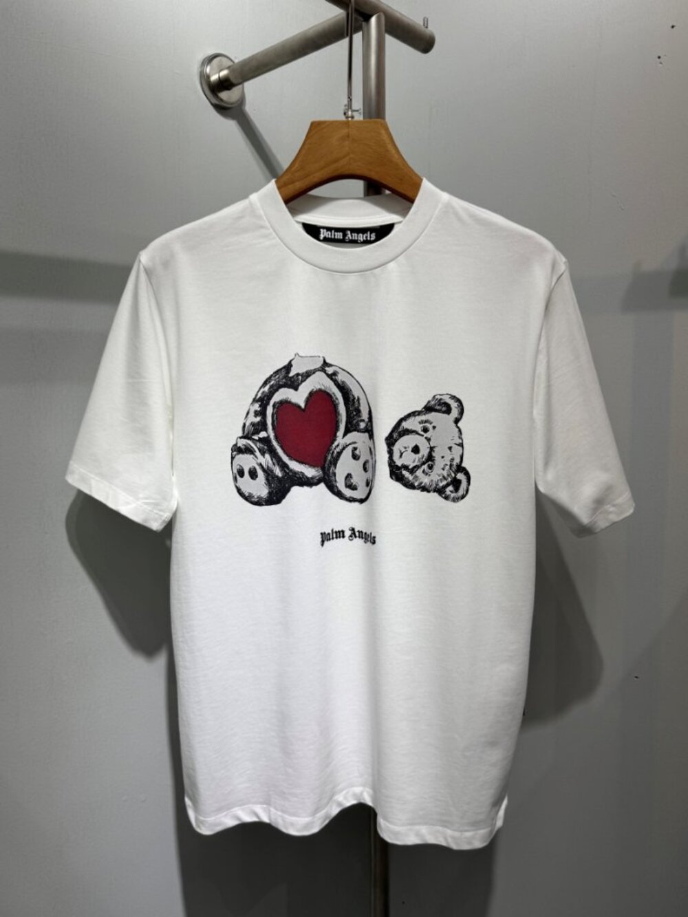 Classic Palm Angels Crew-Neck Short Sleeve White